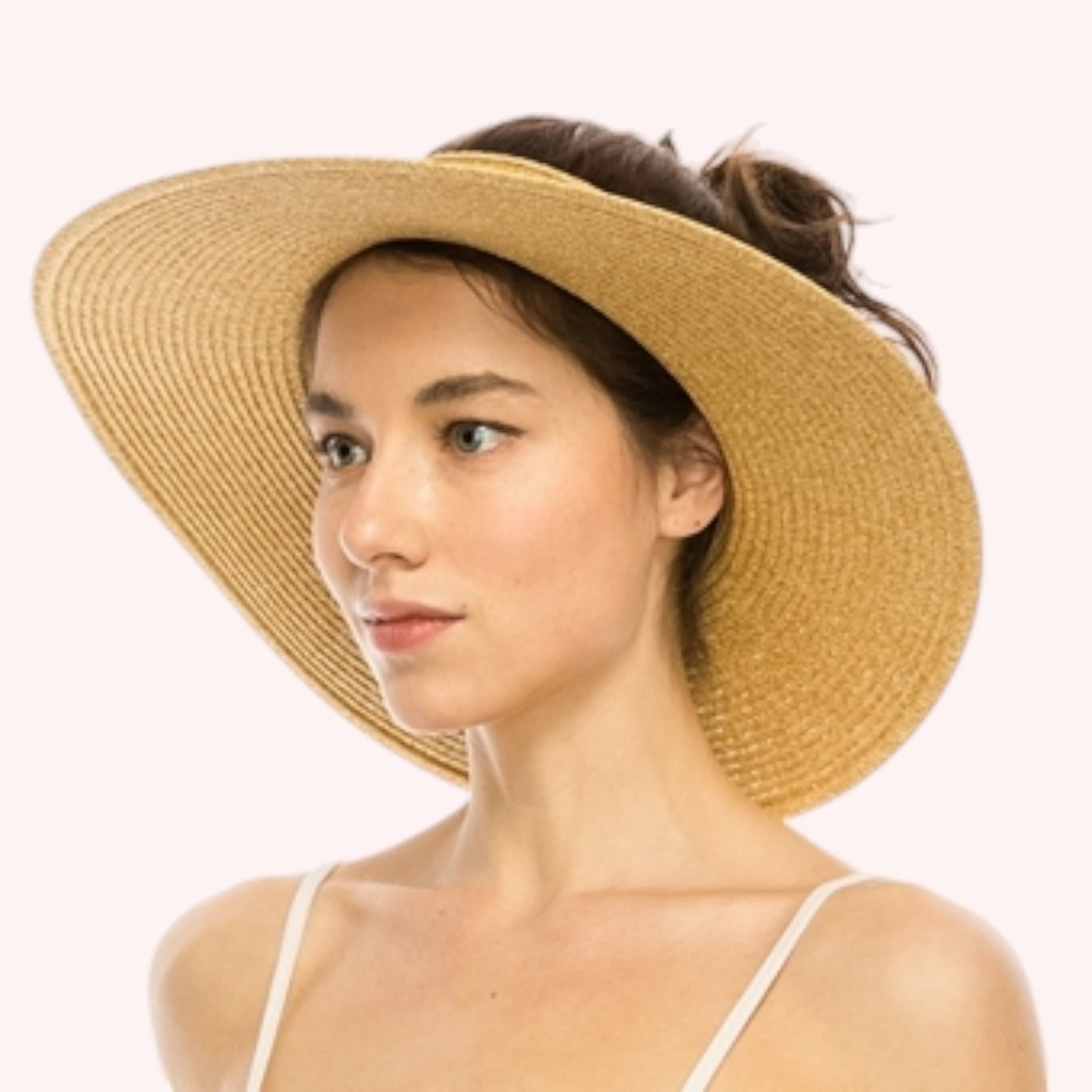 Luna Crownless Sun Hat – Elegant & Adjustable