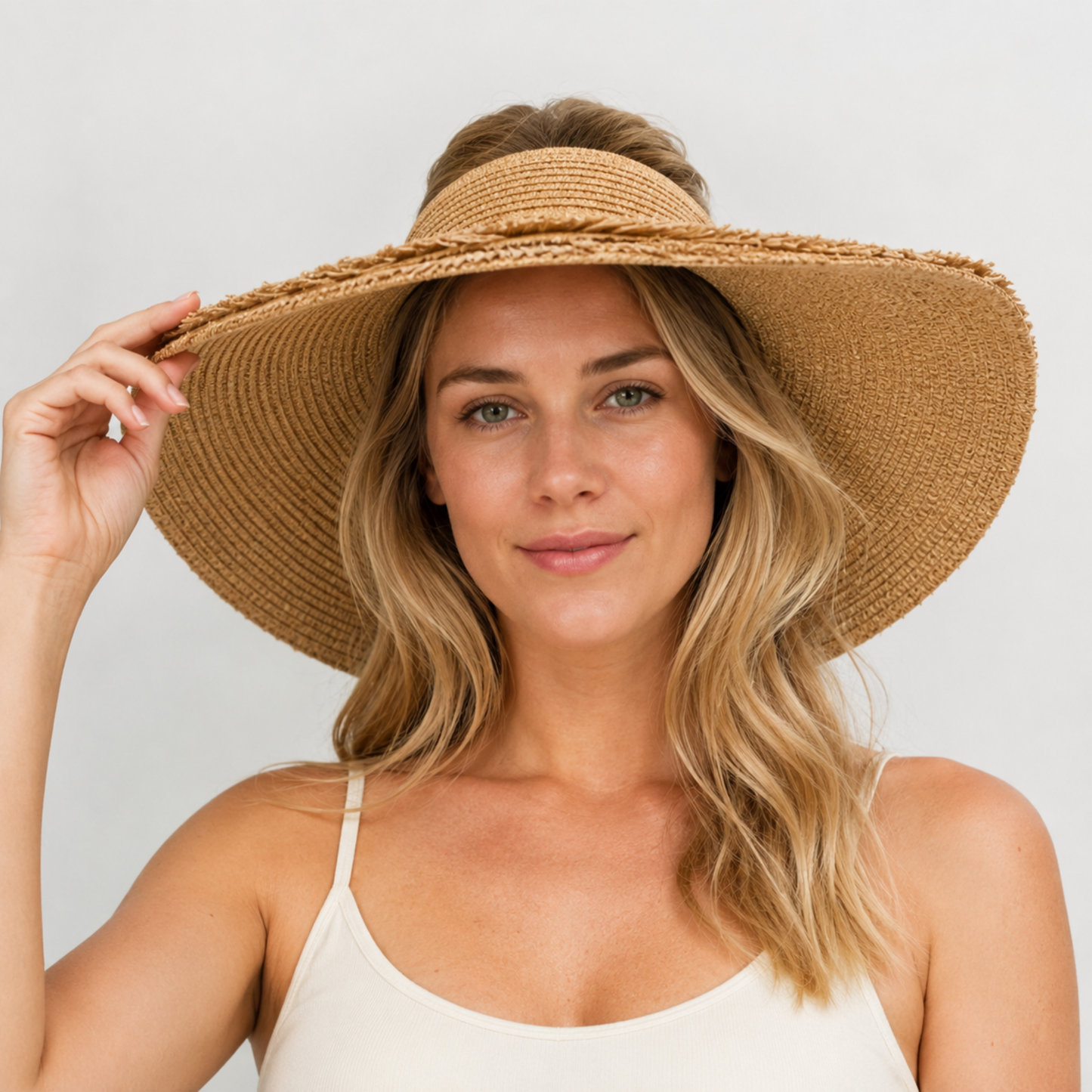 Beachy Fringe Crownless Straw Visor