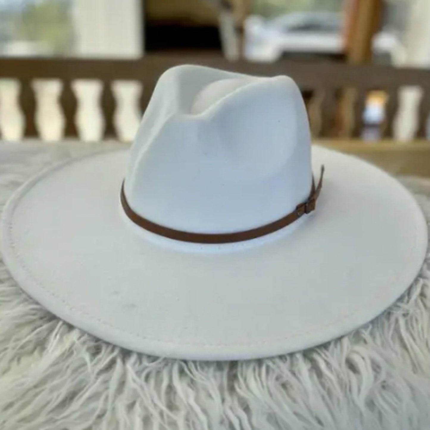 VEGAN FELT FEDORA  W/ SKINNY BELT