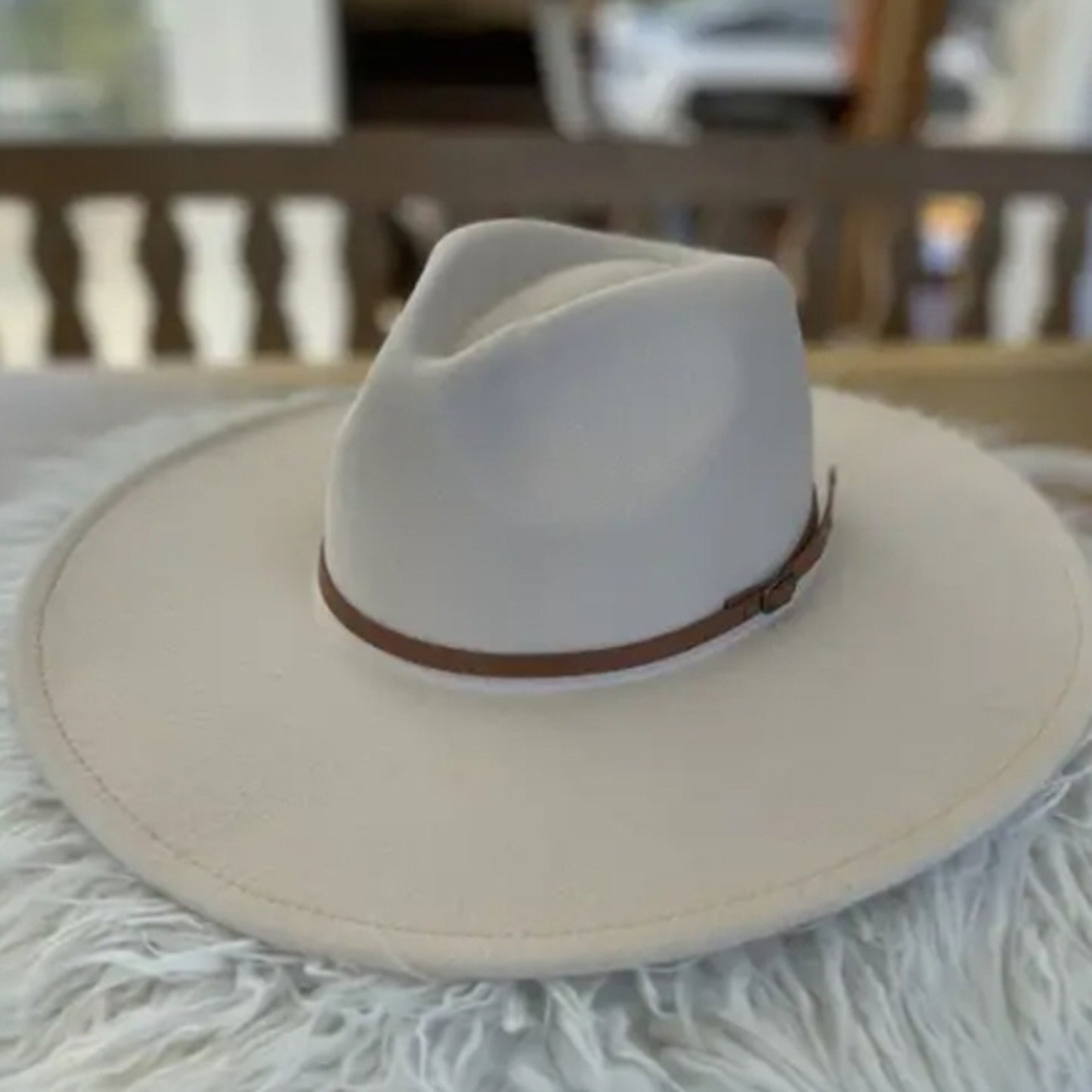 VEGAN FELT FEDORA  W/ SKINNY BELT