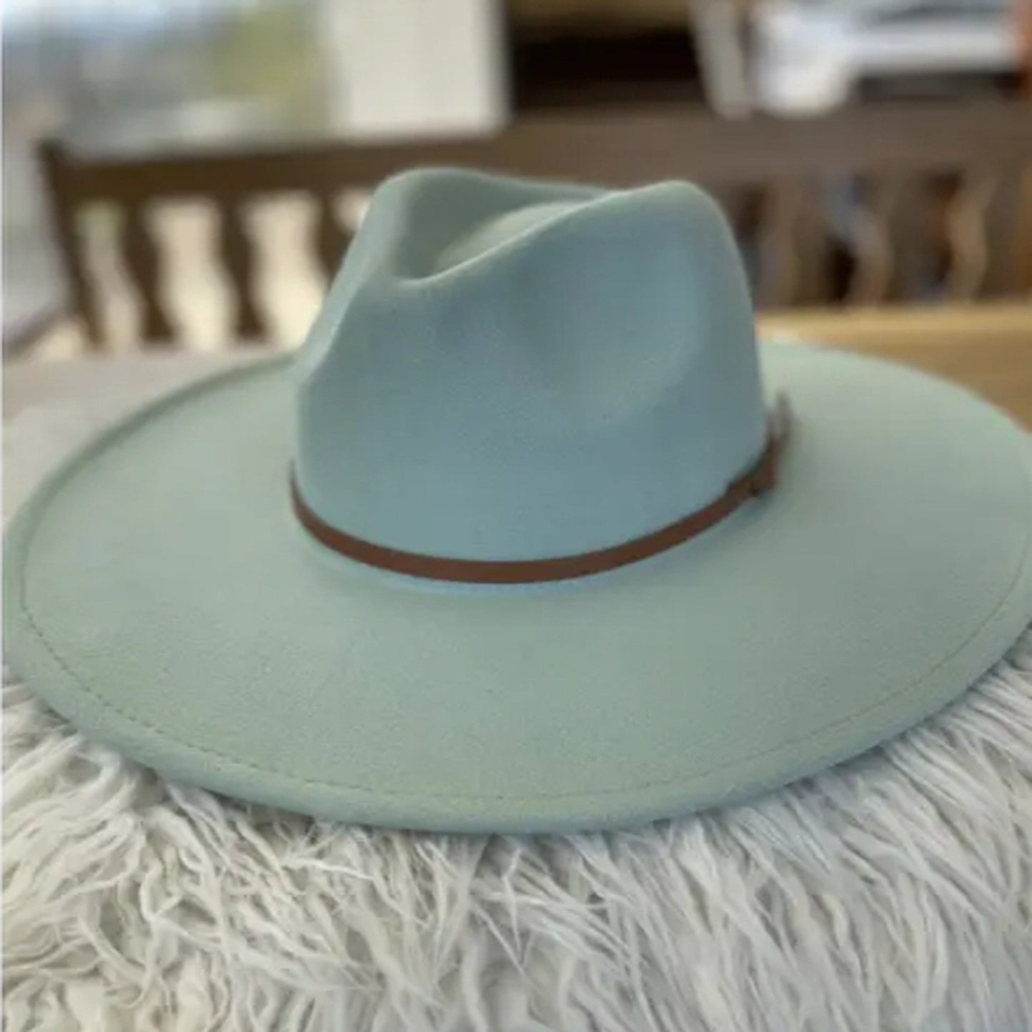 VEGAN FELT FEDORA  W/ SKINNY BELT