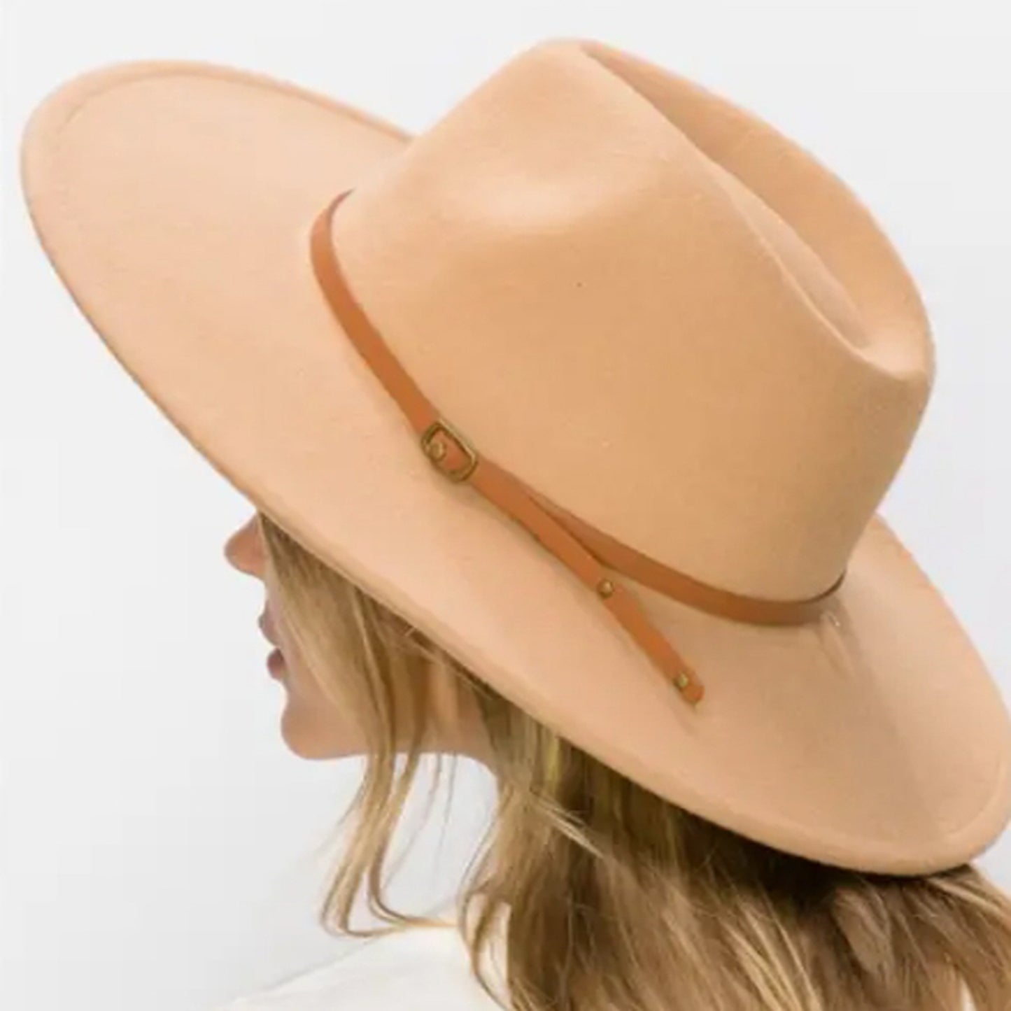 VEGAN FELT FEDORA  W/ SKINNY BELT