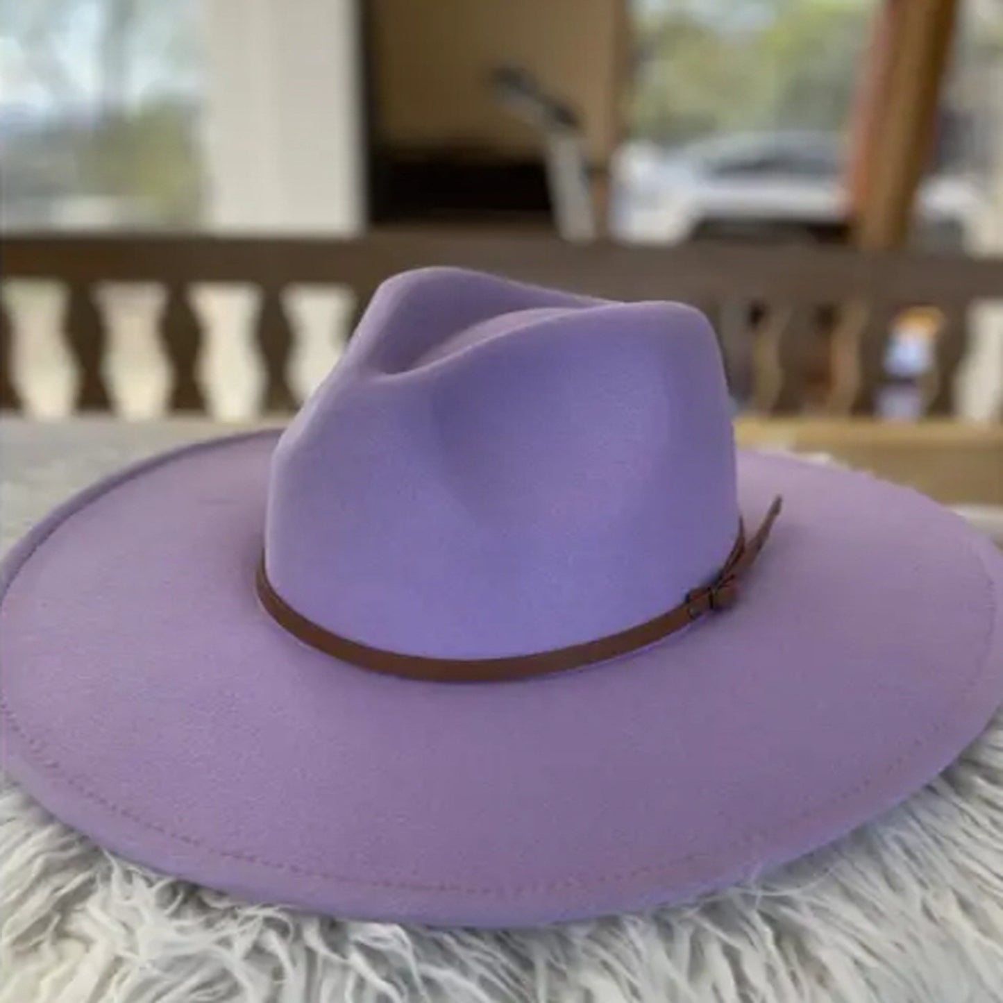 VEGAN FELT FEDORA  W/ SKINNY BELT