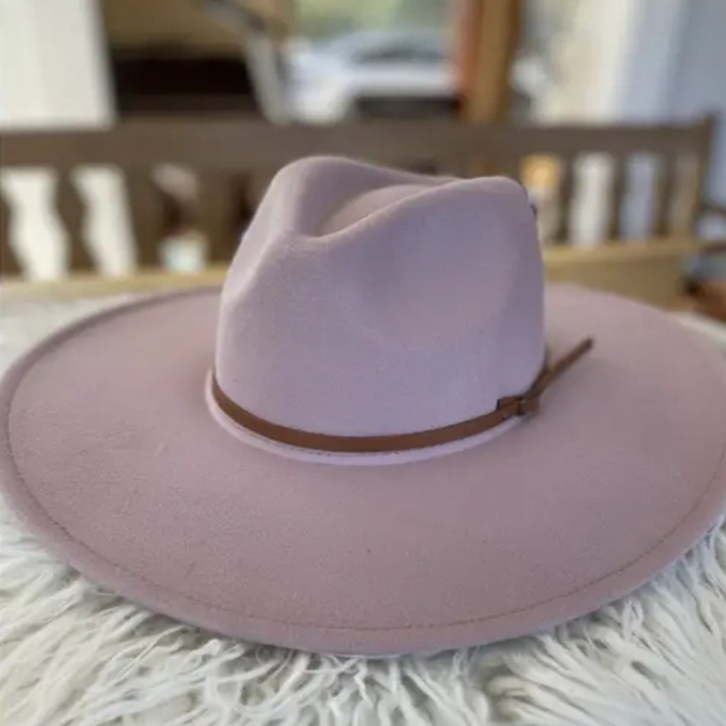 VEGAN FELT FEDORA  W/ SKINNY BELT