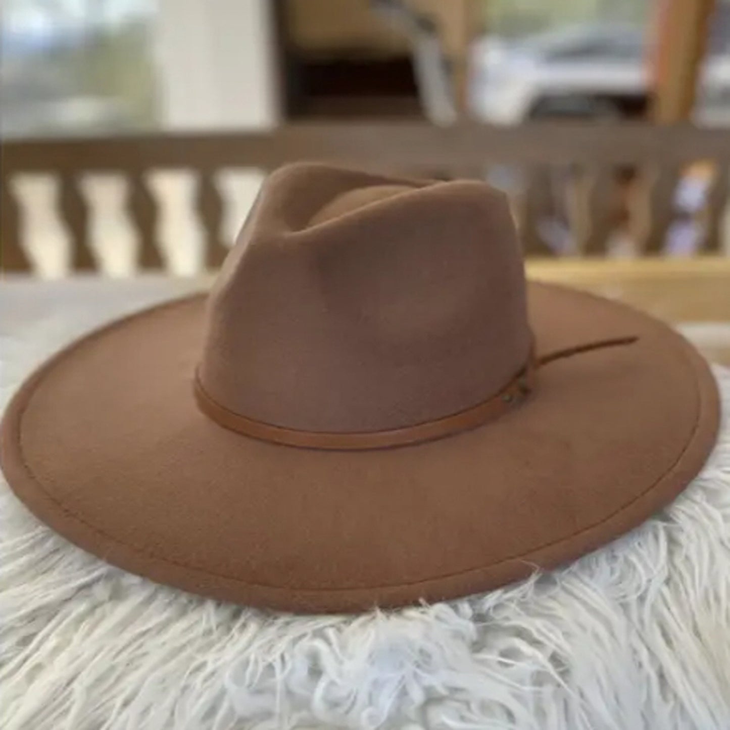 VEGAN FELT FEDORA  W/ SKINNY BELT