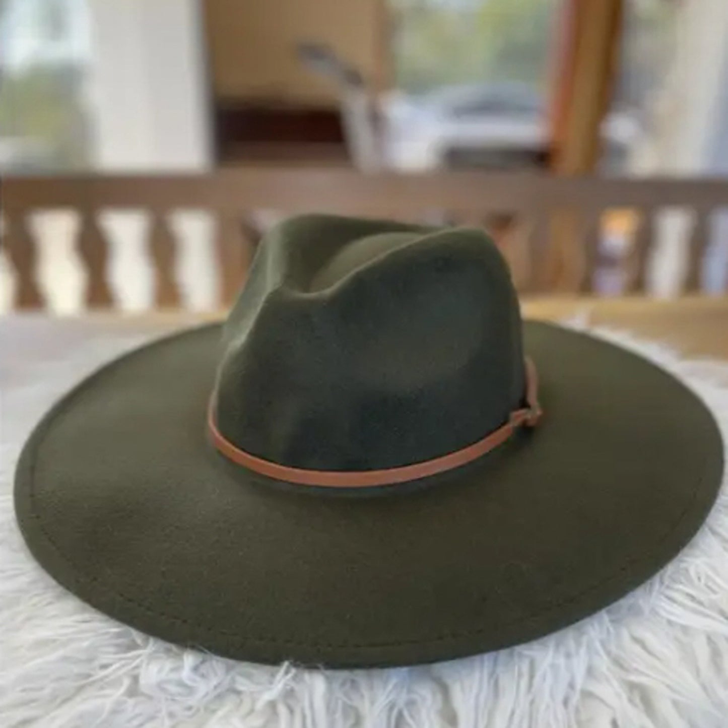 VEGAN FELT FEDORA  W/ SKINNY BELT