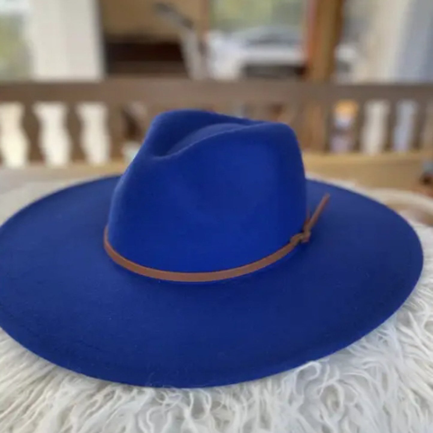 VEGAN FELT FEDORA  W/ SKINNY BELT