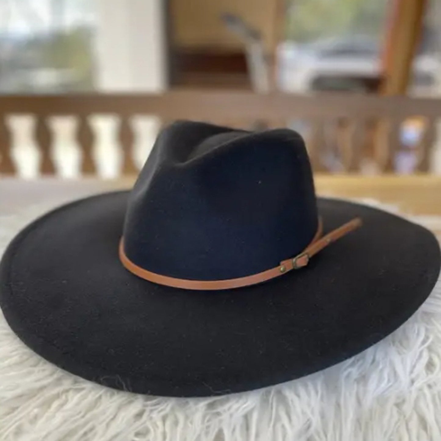 VEGAN FELT FEDORA  W/ SKINNY BELT