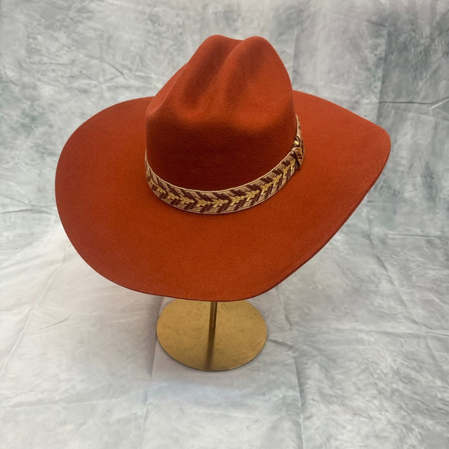 AUSTRIAN WOOLVINTAGE  CATTLEMAN  HAT WITH JAQUARD TAPE