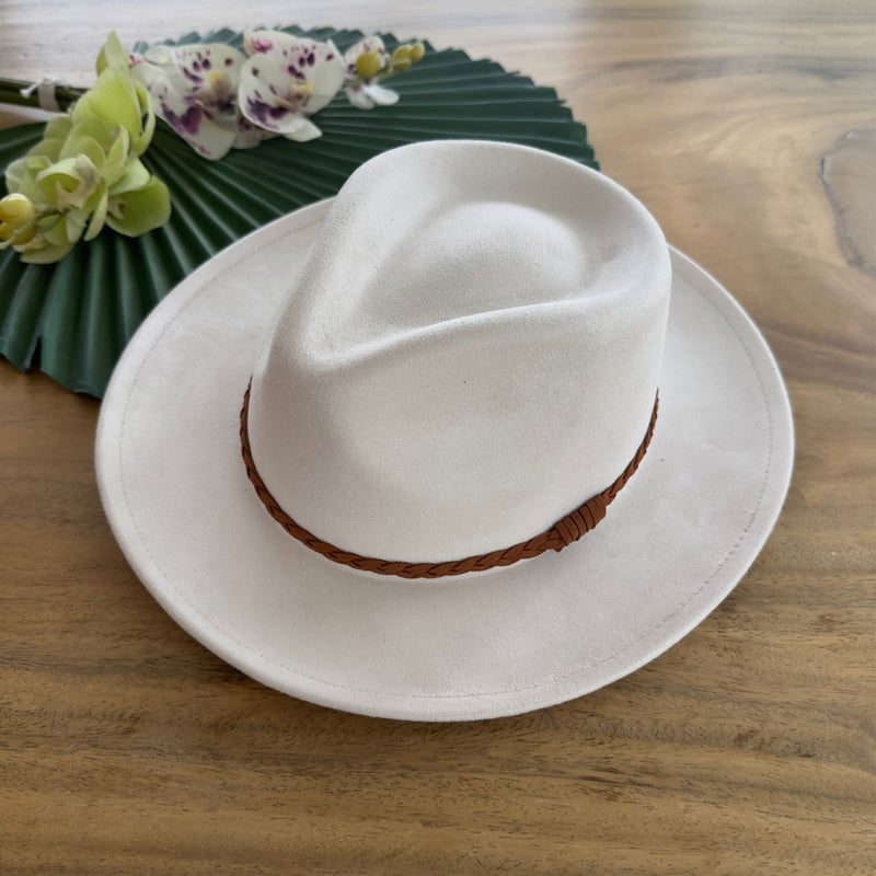 Short Brim Suede Rancher Hat with Braided Belt – Women's | SOLOVE