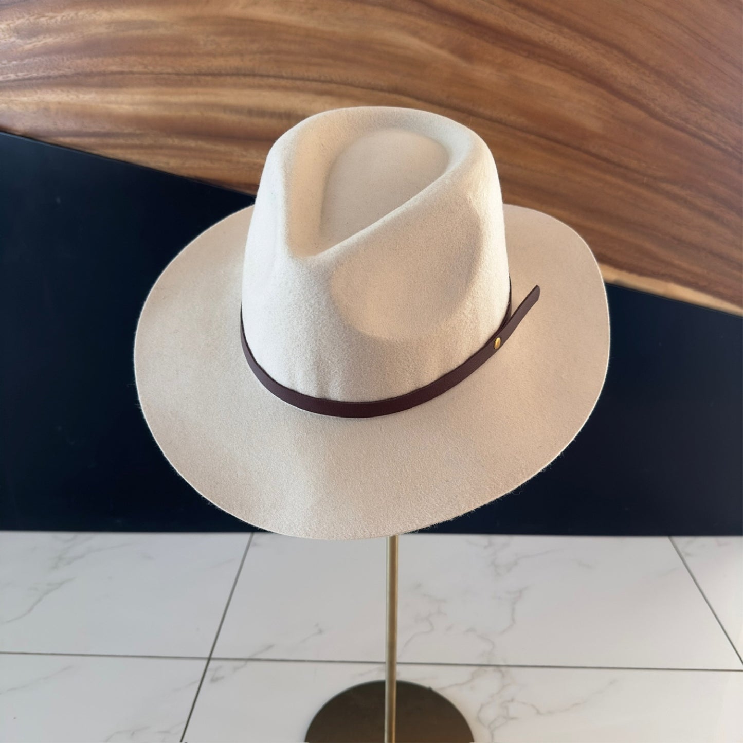 WOOL RANCHER HAT WITH LEATHER BELT