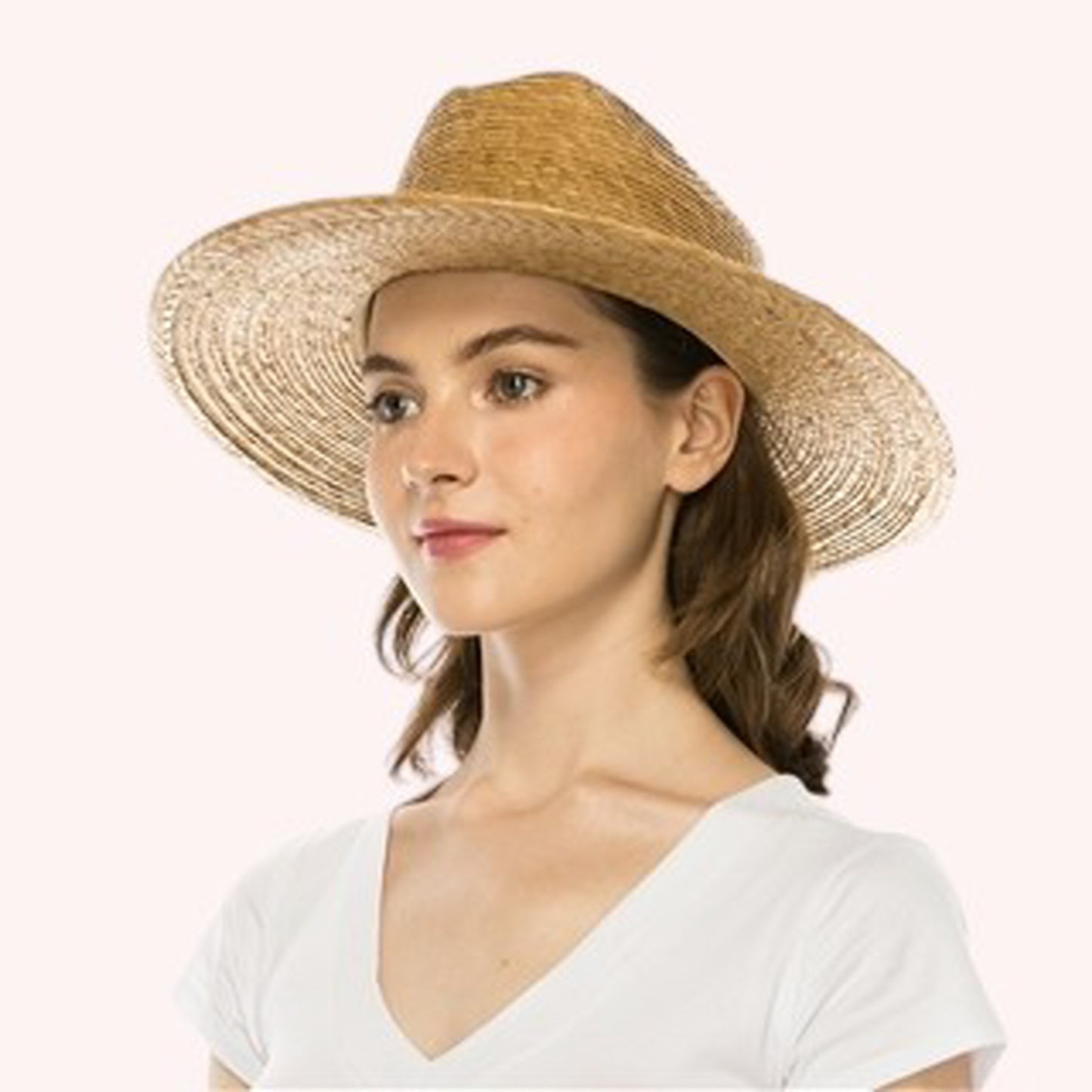 Palm Leaf Western Hat w/ Flat Brim – Handmade & UPF 50+