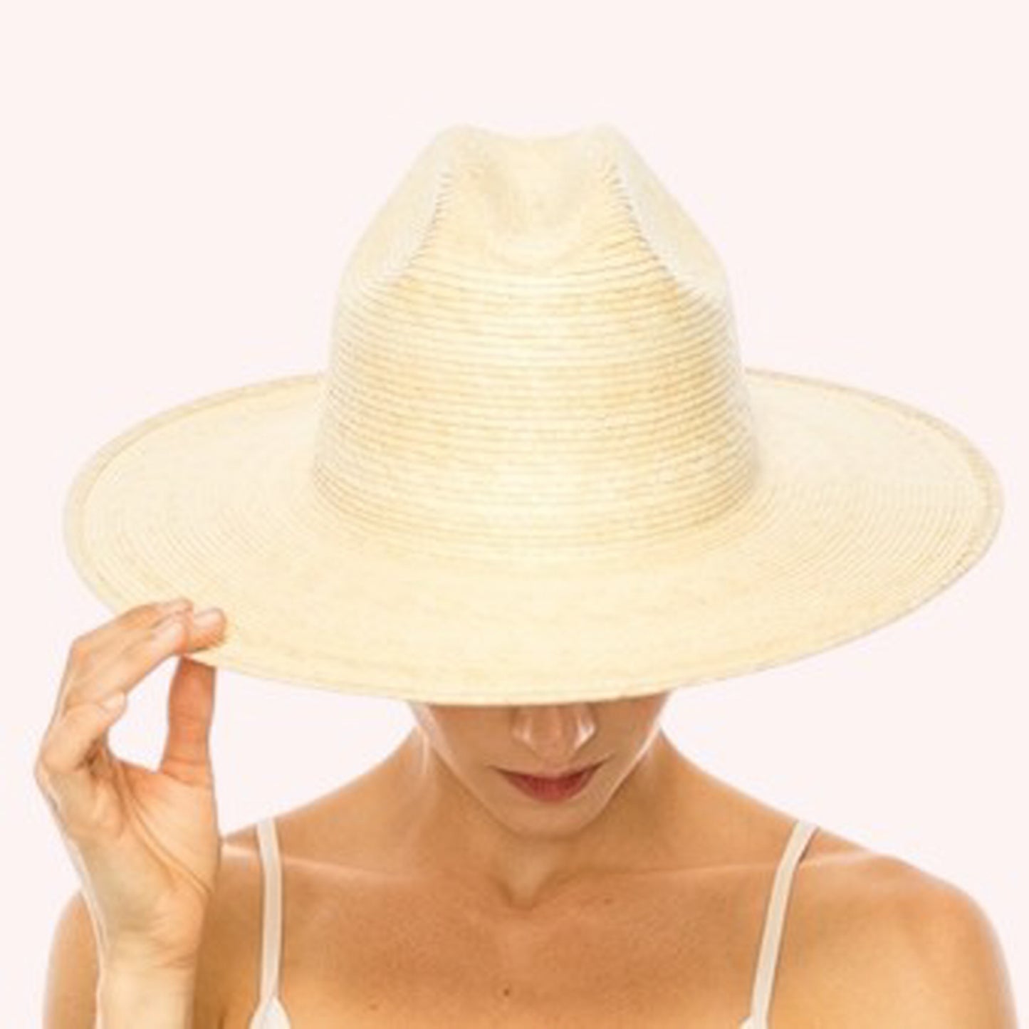 Palm Leaf Western Hat w/ Flat Brim – Handmade & UPF 50+