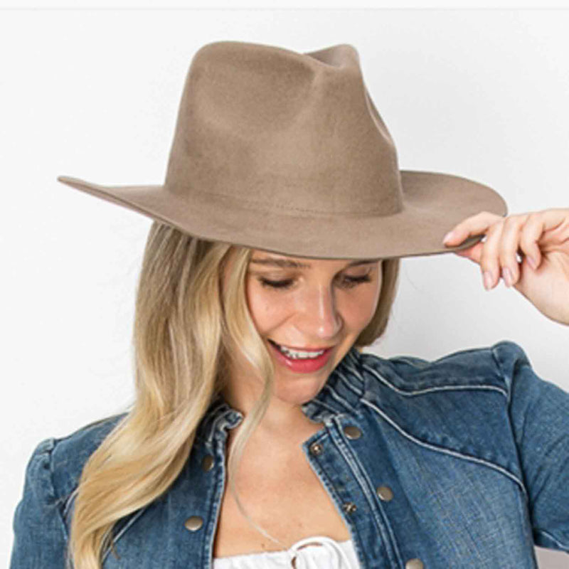 Austrian Wool Cowboy Rancher Hat – Women's Wide Brim Western | SOLOVE
