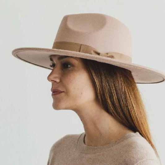 VEGAN FELT FEDORA  W/ BOW