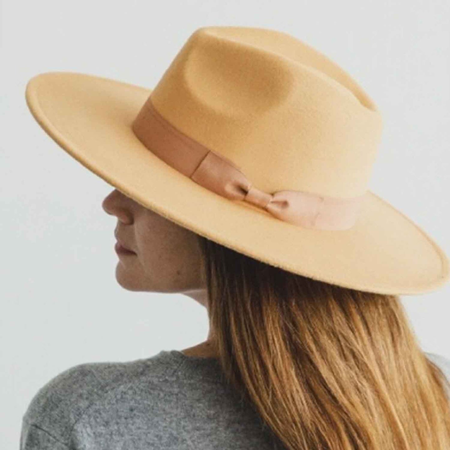 VEGAN FELT FEDORA  W/ BOW