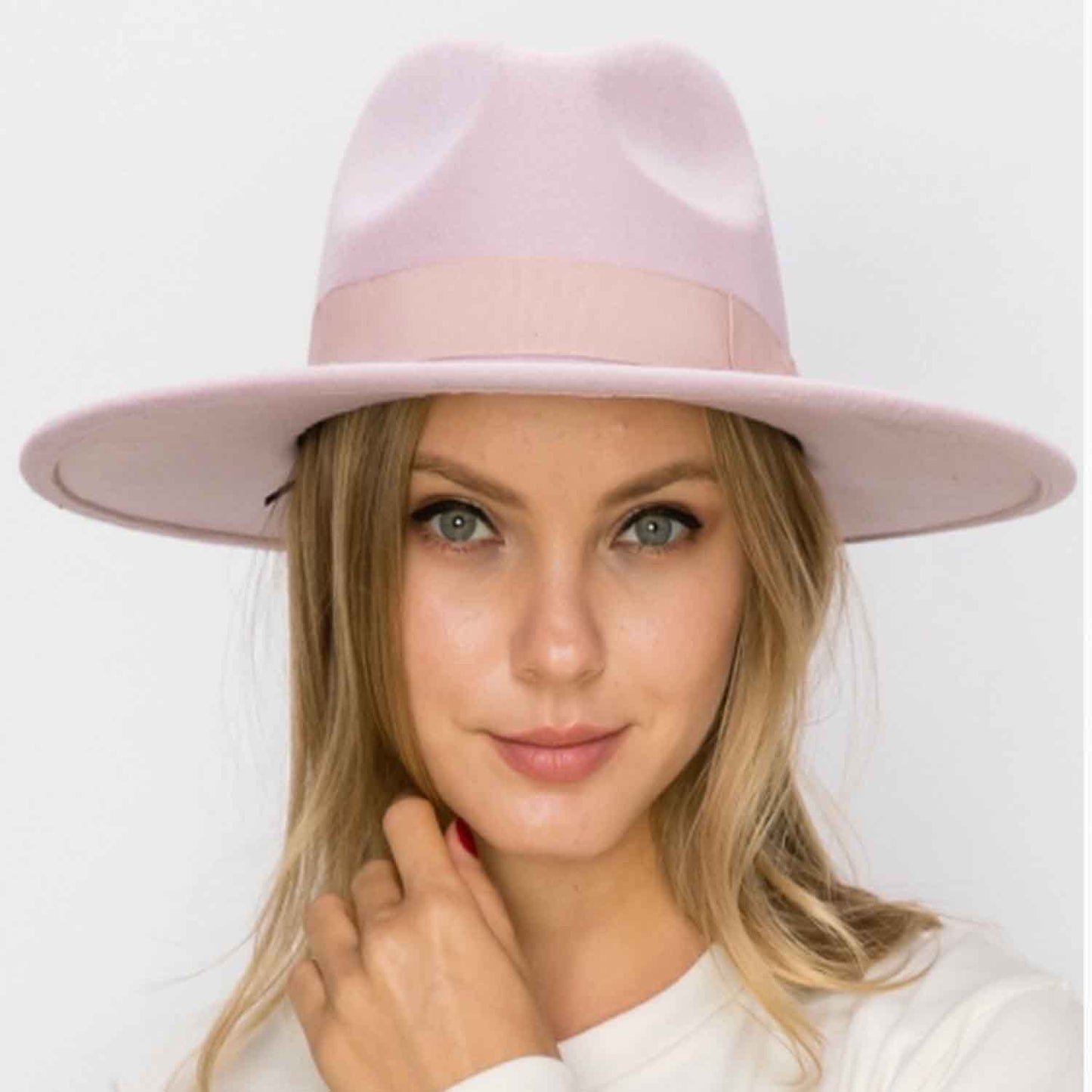 VEGAN FELT FEDORA  W/ BOW