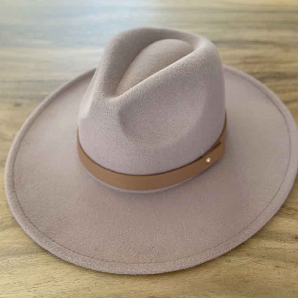 VEGAN FELT FEDORA  W/ LEATHER BELT