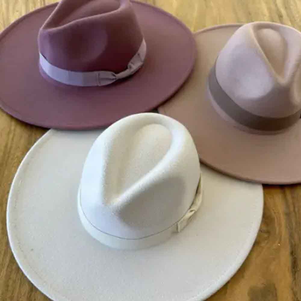 VEGAN FELT FEDORA  W/ BOW