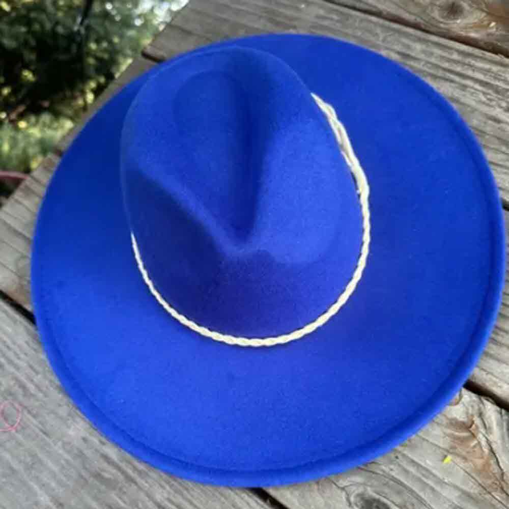 VEGAN FELT FEDORA HAT WITH SUEDE BRAID TUSSLE