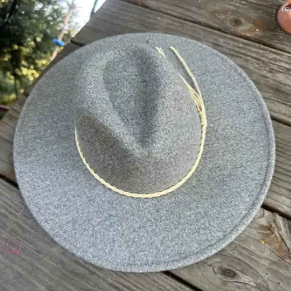 VEGAN FELT FEDORA HAT WITH SUEDE BRAID TUSSLE