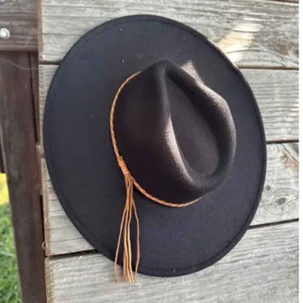 VEGAN FELT FEDORA W/ BRAID TUSSLE