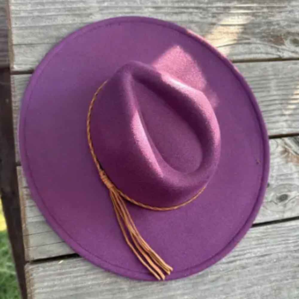 VEGAN FELT FEDORA W/ BRAID TUSSLE