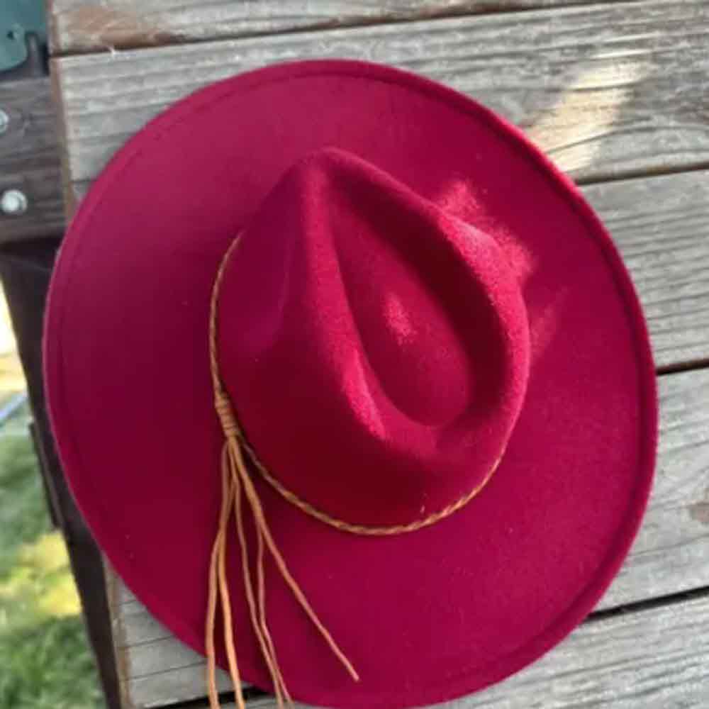 VEGAN FELT FEDORA W/ BRAID TUSSLE