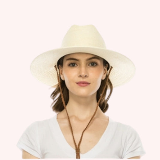 Packable Straw Cowboy Hat w/ Tassel Cord – UPF 50+