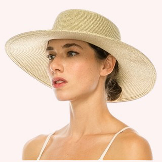 Shimmery Sun Hat w/ Beads – Packable, Water-Resistant & UPF