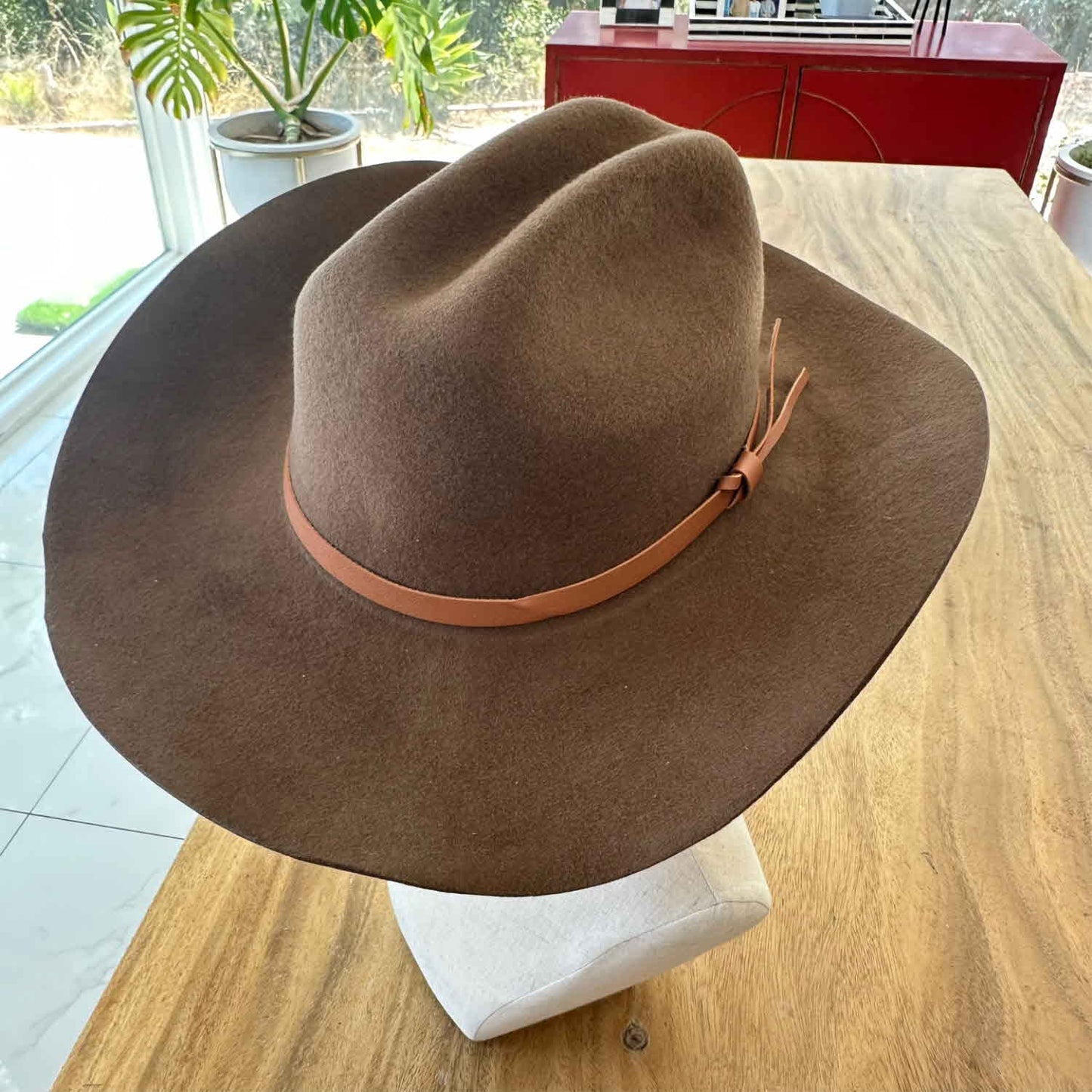 WOOL CATTLEMAN COWBOY WESTERN  HAT W/ LEATHER BELT