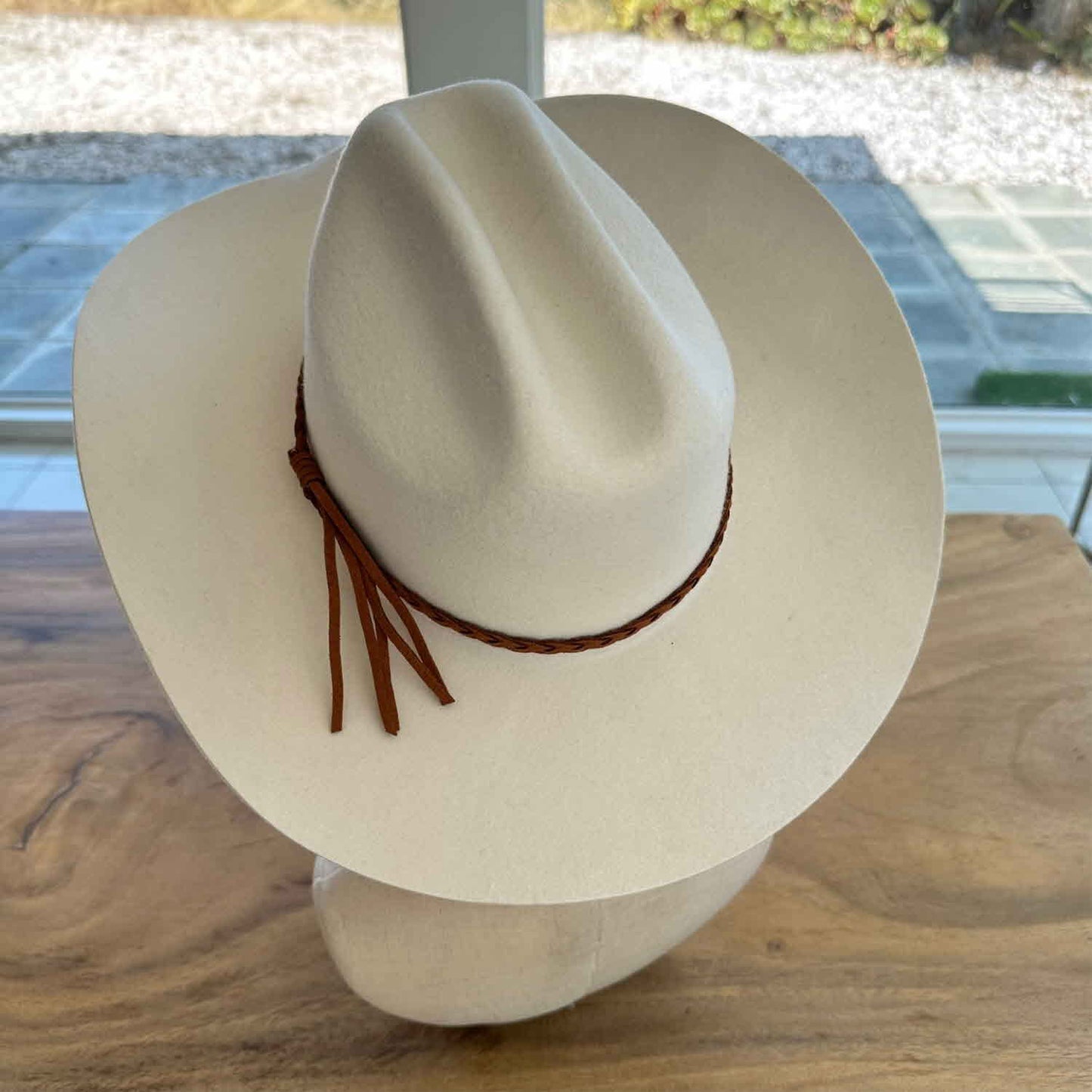 WOOL CATTLEMAN COWBOY WESTERN  HAT W/ SUEDE BELT