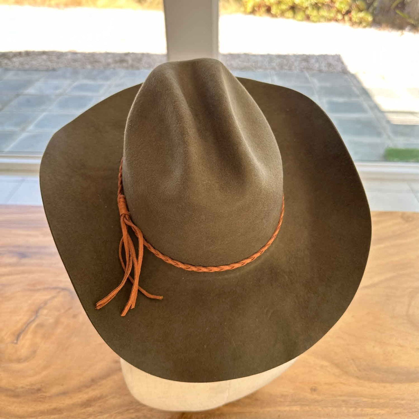 WOOL CATTLEMAN COWBOY WESTERN  HAT W/ SUEDE BELT