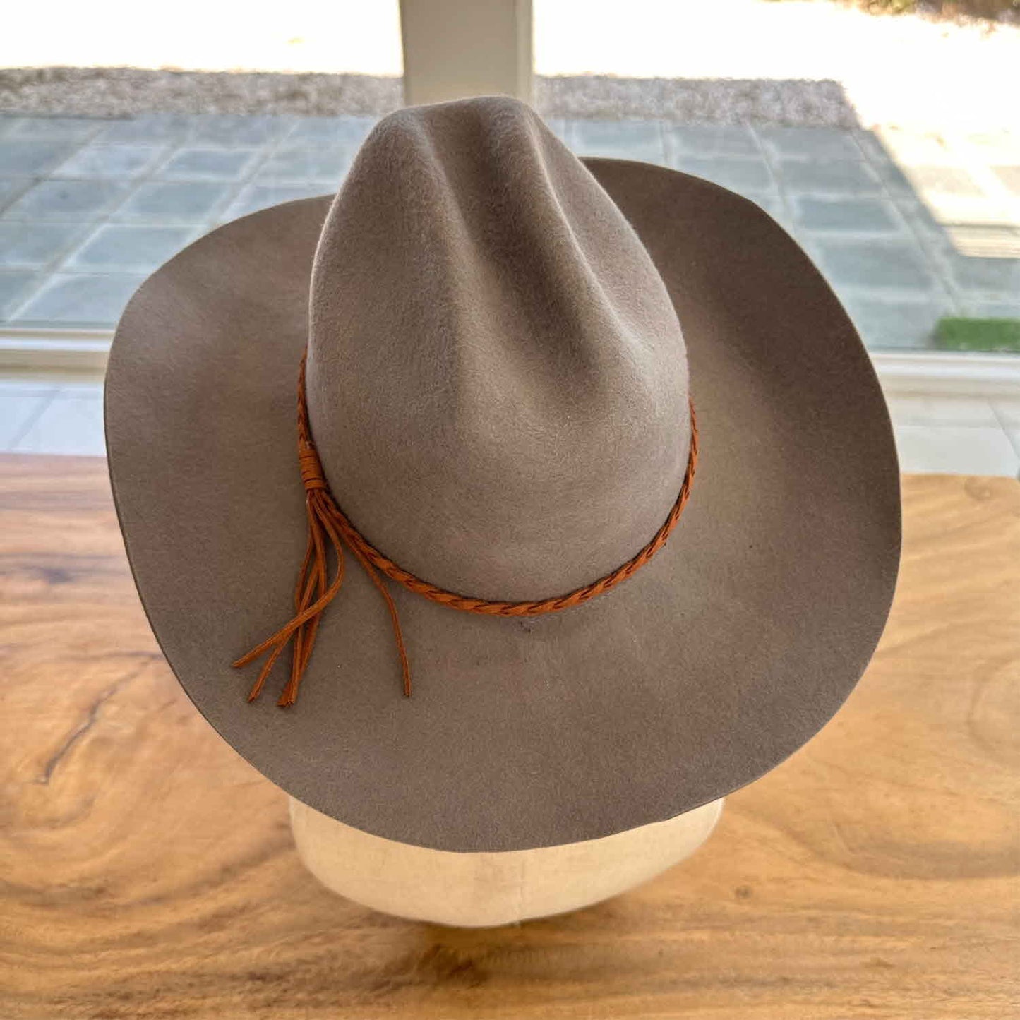 WOOL CATTLEMAN COWBOY WESTERN  HAT W/ SUEDE BELT