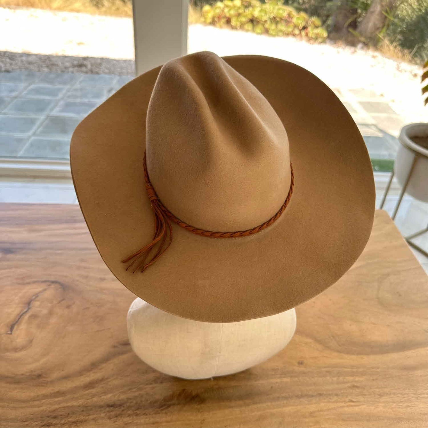 WOOL CATTLEMAN COWBOY WESTERN  HAT W/ SUEDE BELT