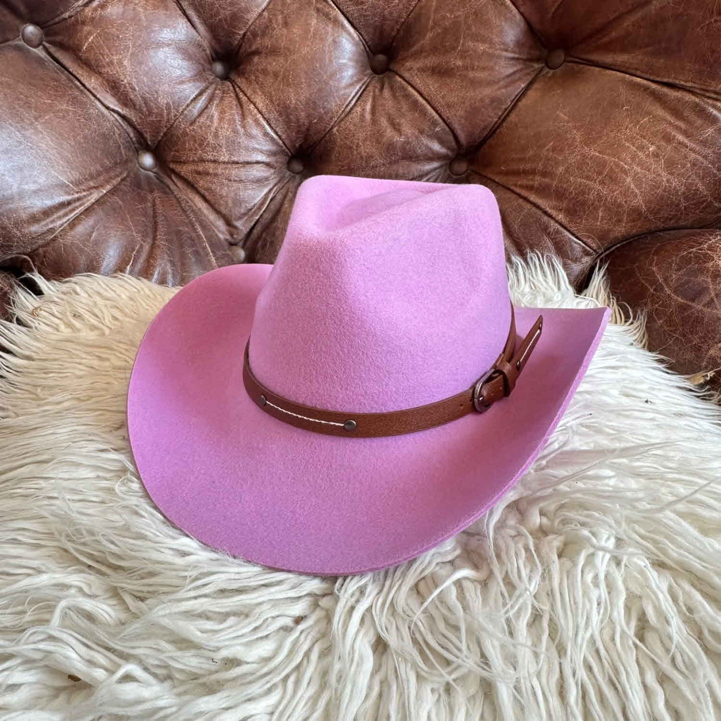 WOOL RANCHER COWBOY HAT W/ LEATHER BELT