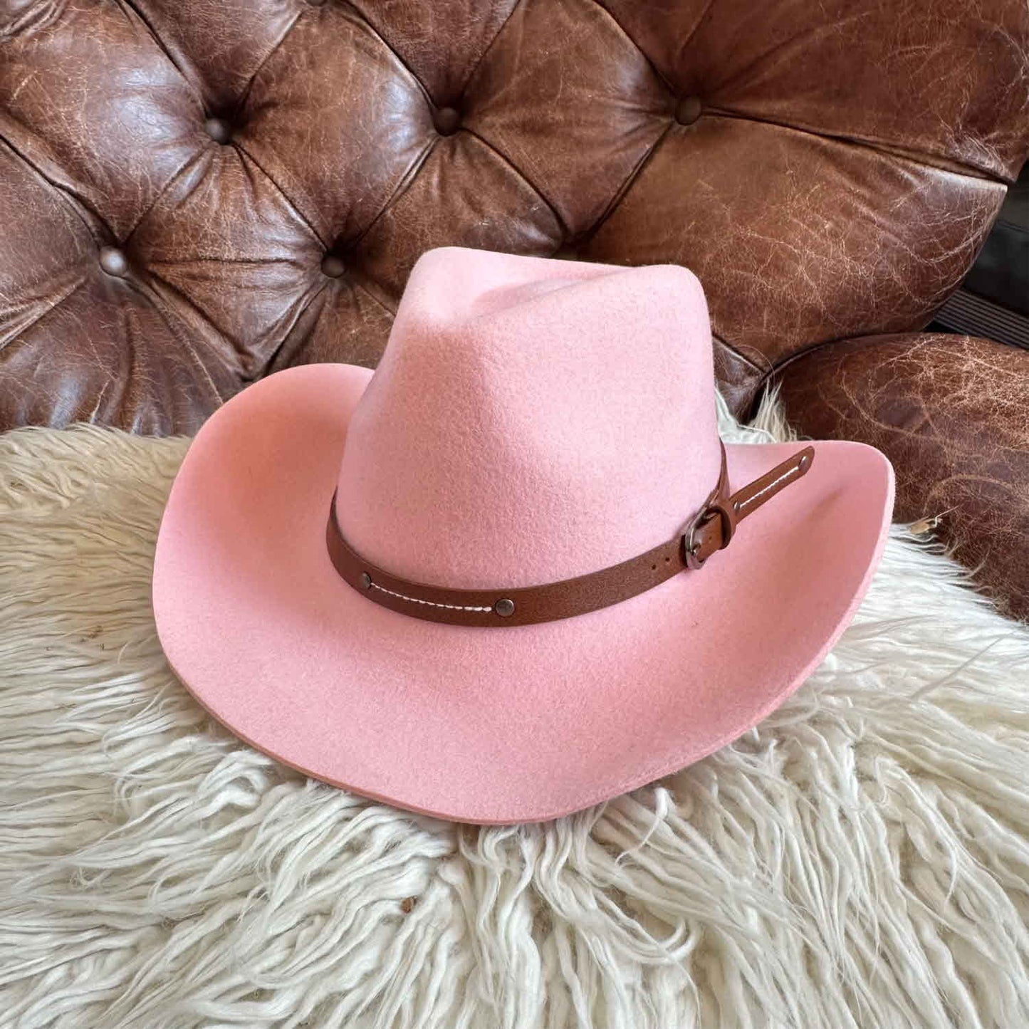 WOOL RANCHER COWBOY HAT W/ LEATHER BELT