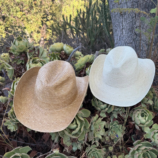 Natural Palm Leaf Cowboy Hat – Starched Western Sun Hat UPF