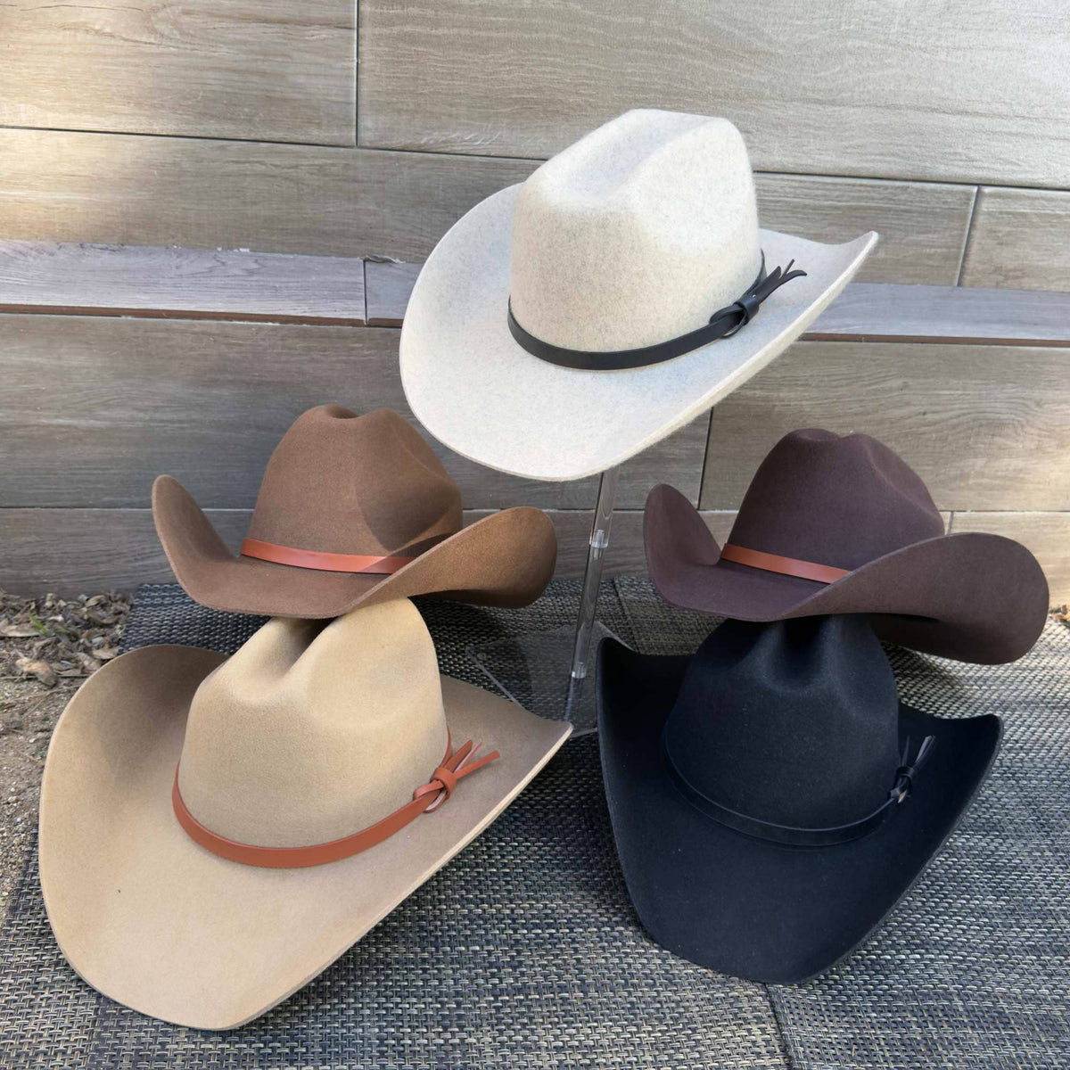 Australian Wool Cattleman Cowboy Hat with Leather Belt