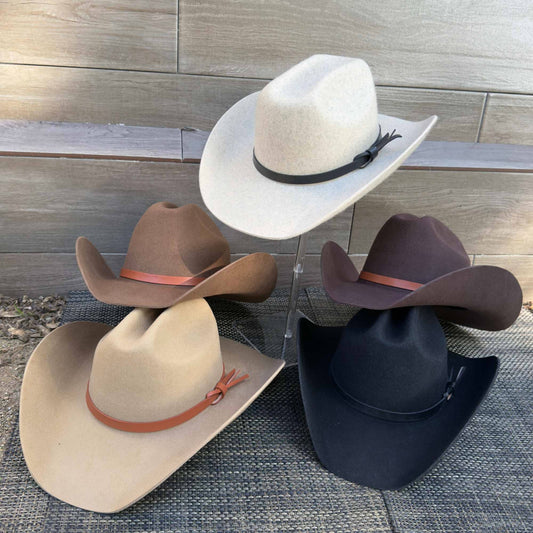 Australian Wool Cattleman Cowboy Hat with Leather Belt