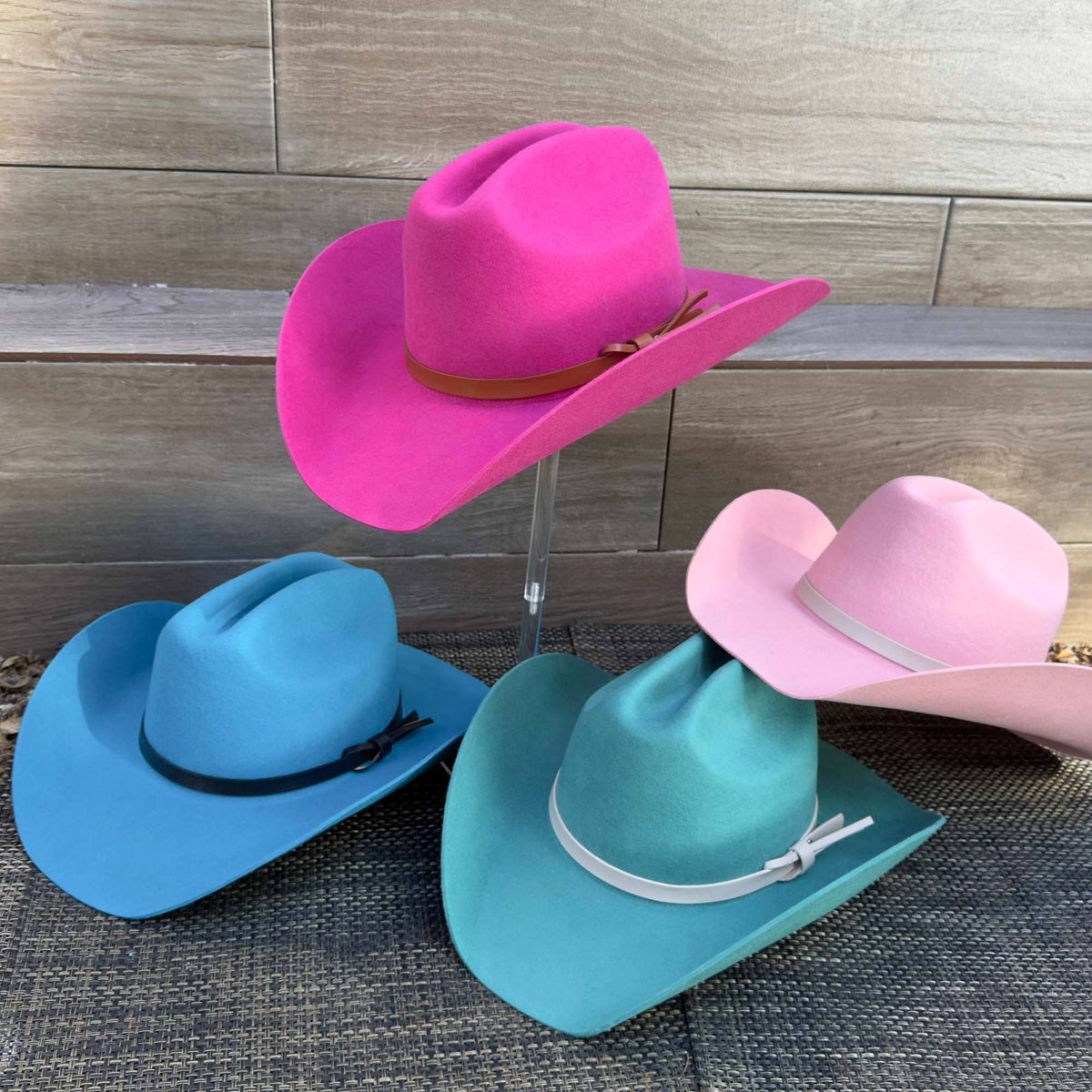 Australian Wool Cattleman Cowboy Hat with Leather Belt
