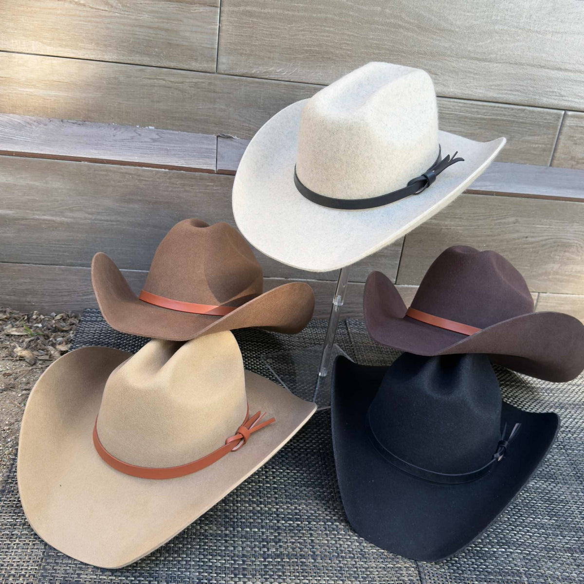 Australian Wool Cattleman Cowboy Hat with Leather Belt