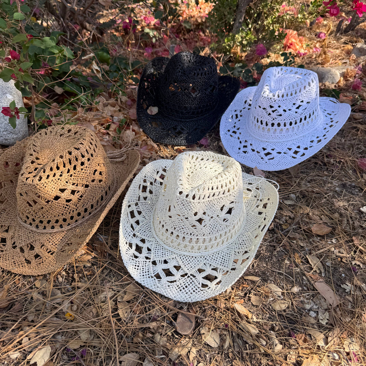 Open Weave Crochet Cowboy Hat – Western Straw