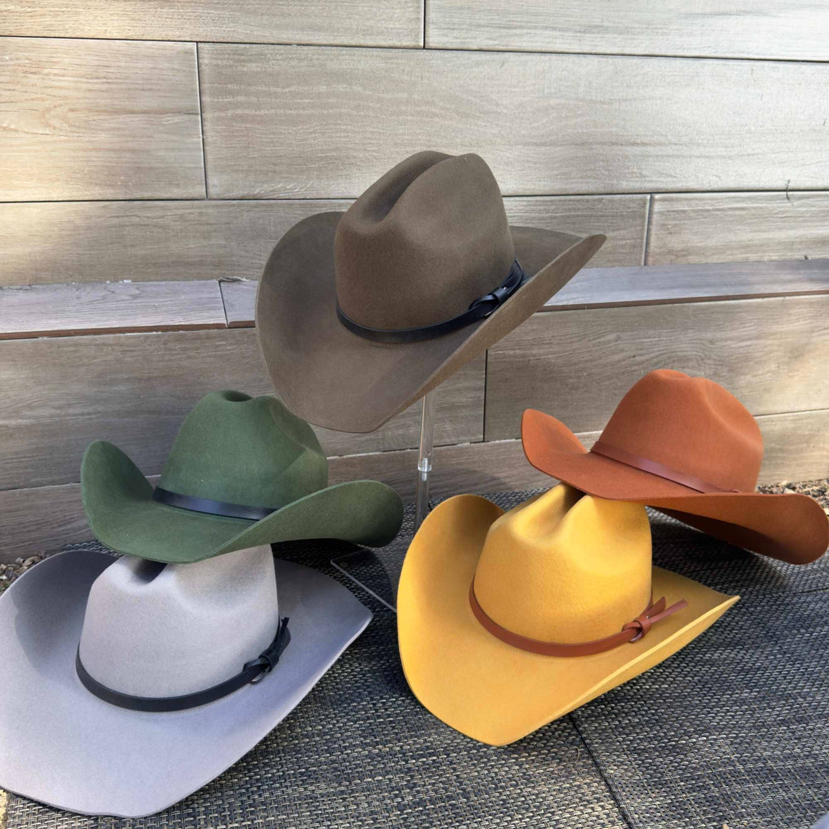 Australian Wool Cattleman Cowboy Hat with Leather Belt