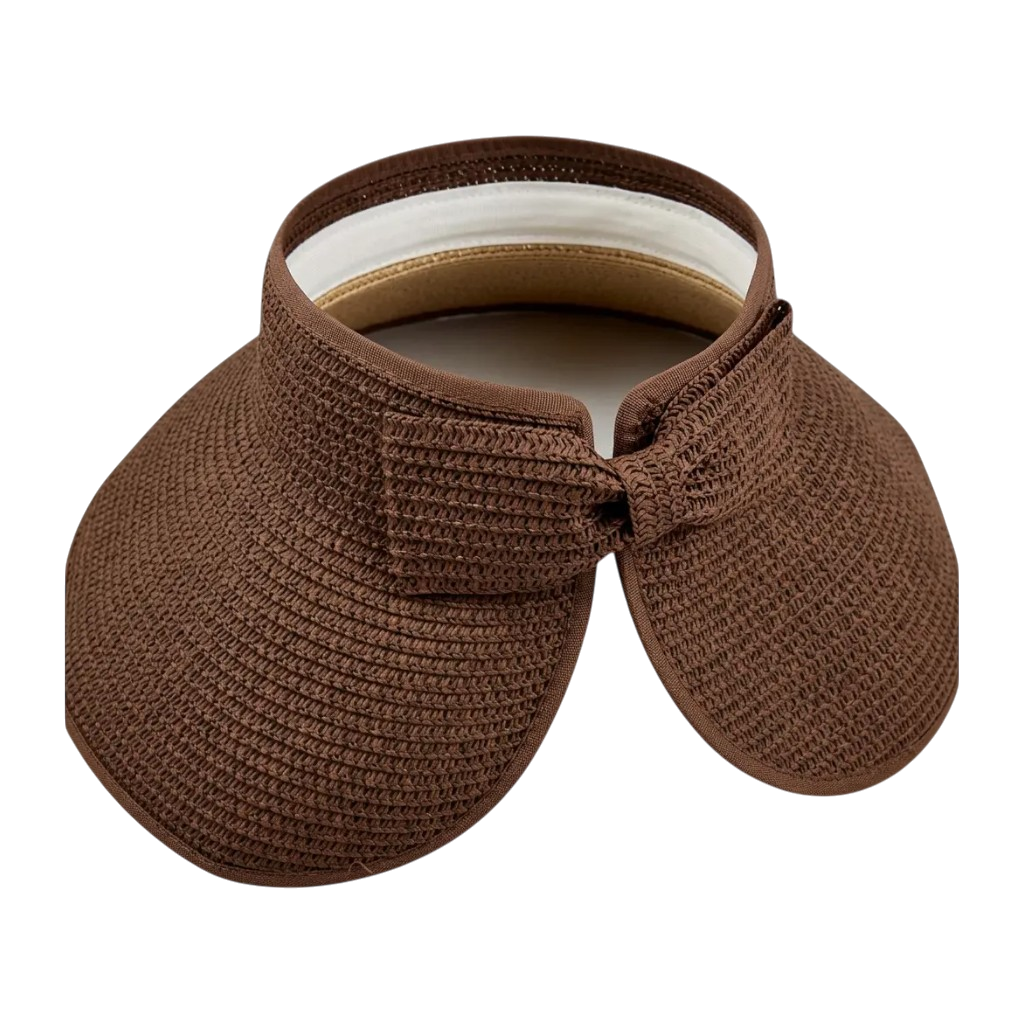 Packable Wide Brim Straw Sun Visor Hat for Women