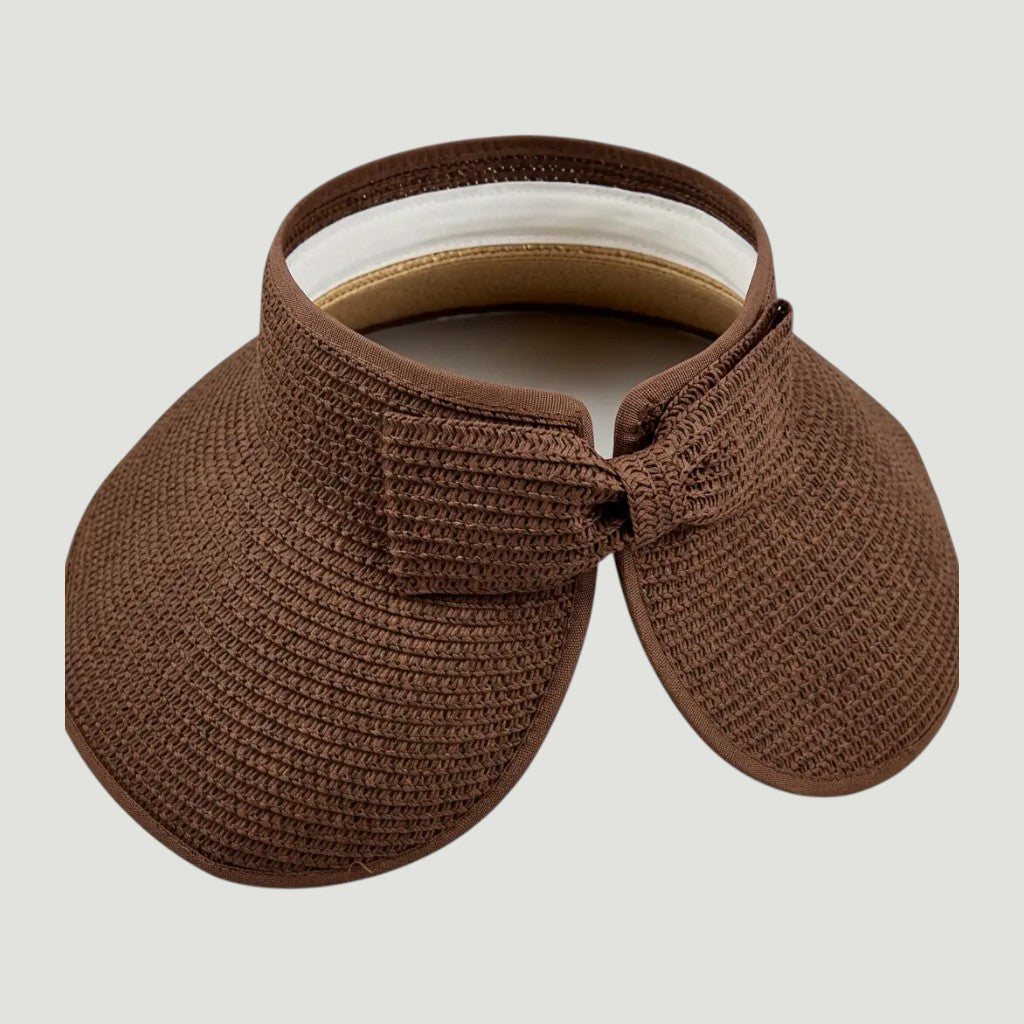 Packable Wide Brim Straw Sun Visor Hat for Women