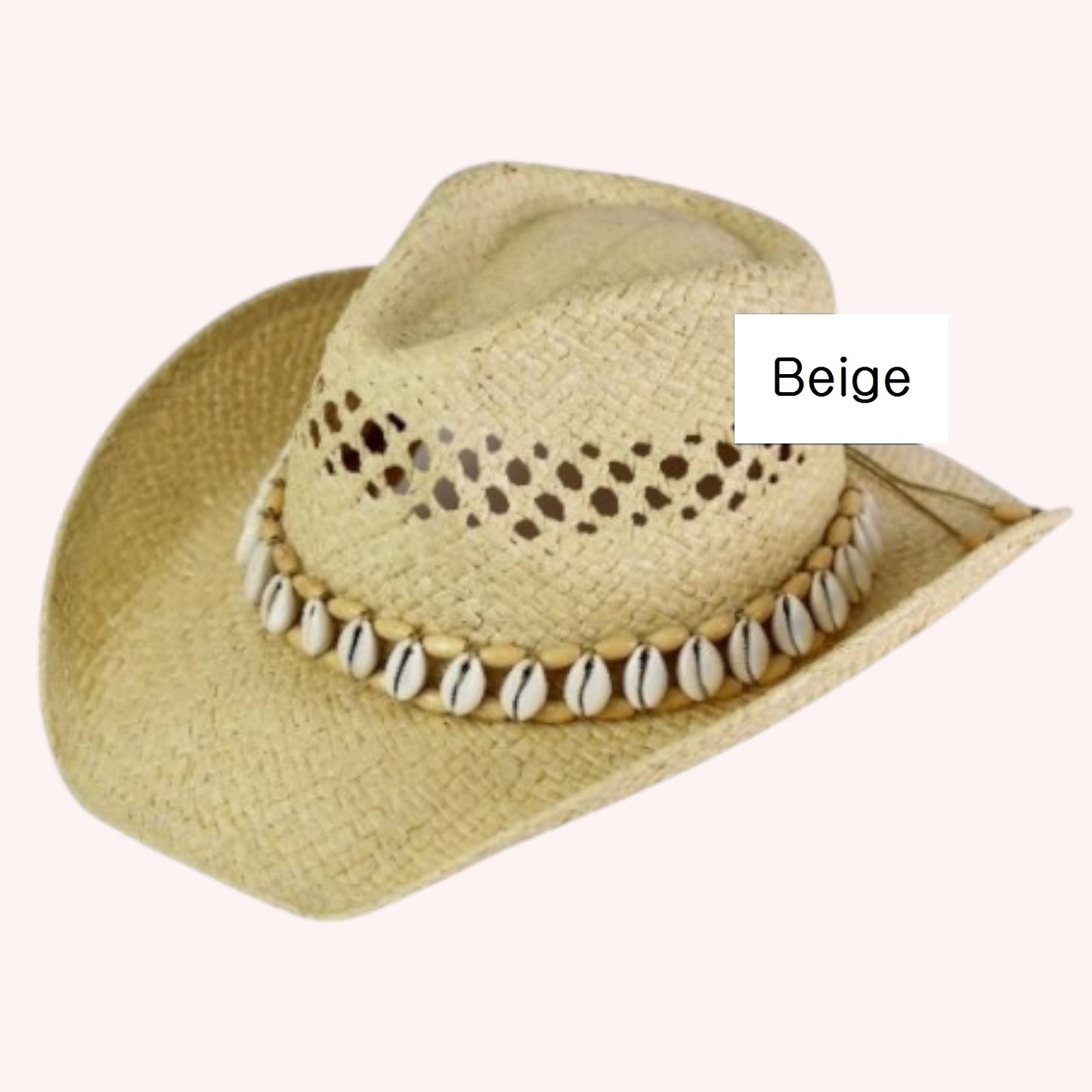 Seashells Band Cowboy Cowgirl Hat – Handmade & Adjustable